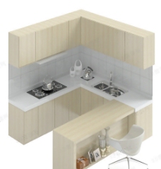 橱房3D厨房橱柜模型