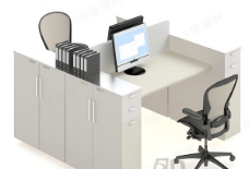 办公桌模型3D办公桌椅组合模型