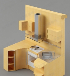 欧式门头3D厨柜模型