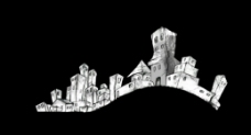 建筑素材卡通滑稽的城市建筑视频素材