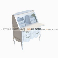 床、柜3D床边柜模型