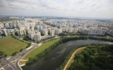 新加坡鸟瞰组屋摄影图片
