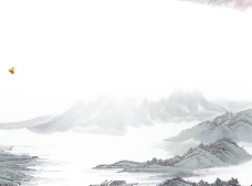 淡雅水墨山水画背景的中国风