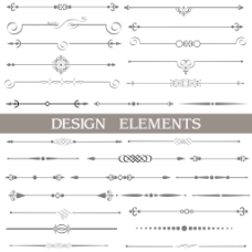 书装设计向量集书法的设计元素和页面的装饰品