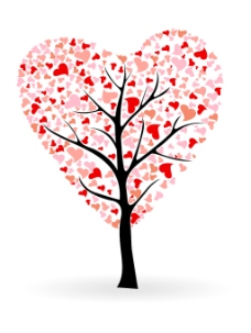 一个爱的树上分离的白色背景矢量插图
