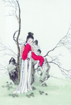 美国中国古典美女绘画