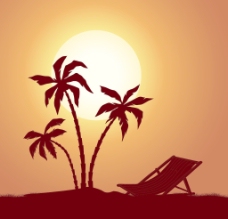 棕榈树矢量夏季背景