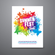 夏日狂欢手绘宣传海报矢量素材