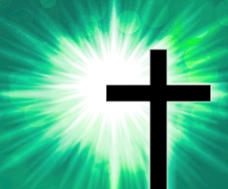 基督教的十字架的绿色背景