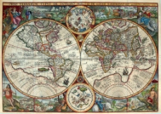 欧式复古世界地图
