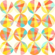 饰角圆形和三角形的彩色圆圈无缝碎花图案的抽象图案鲜艳的几何无缝模板圆形复古手绘圆矢量几何图案装饰