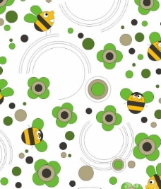 可爱小蜜蜂动物背景矢量图