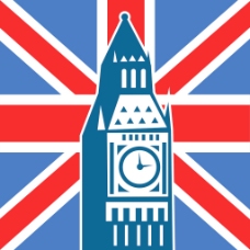 英国联盟杰克伦敦大本钟标志