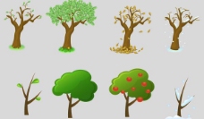 四季树木表现矢量图