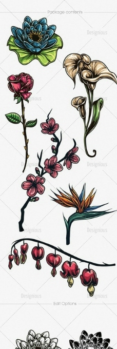 花朵植物 纹身图案图片