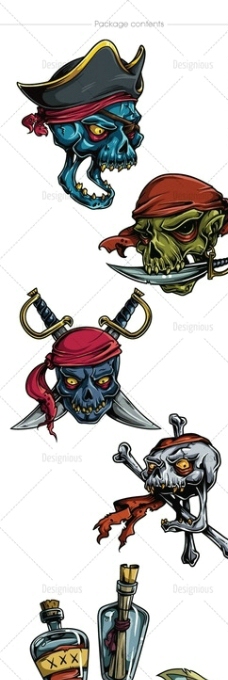 骷髅海盗 纹身图案图片